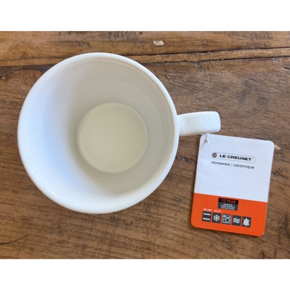 Le Creuset Stoneware Giant Cappuccino Bistro Mug 14 oz White NEW - Picture 6 of 8